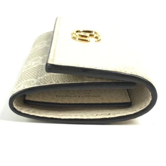 GUCCI 456118 logo GG 6 Key Case Key 6P Key Case PVC/Leather Beige - Picture 3 of 12